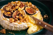 Baked Brie and Figs with Rosemary Crostini