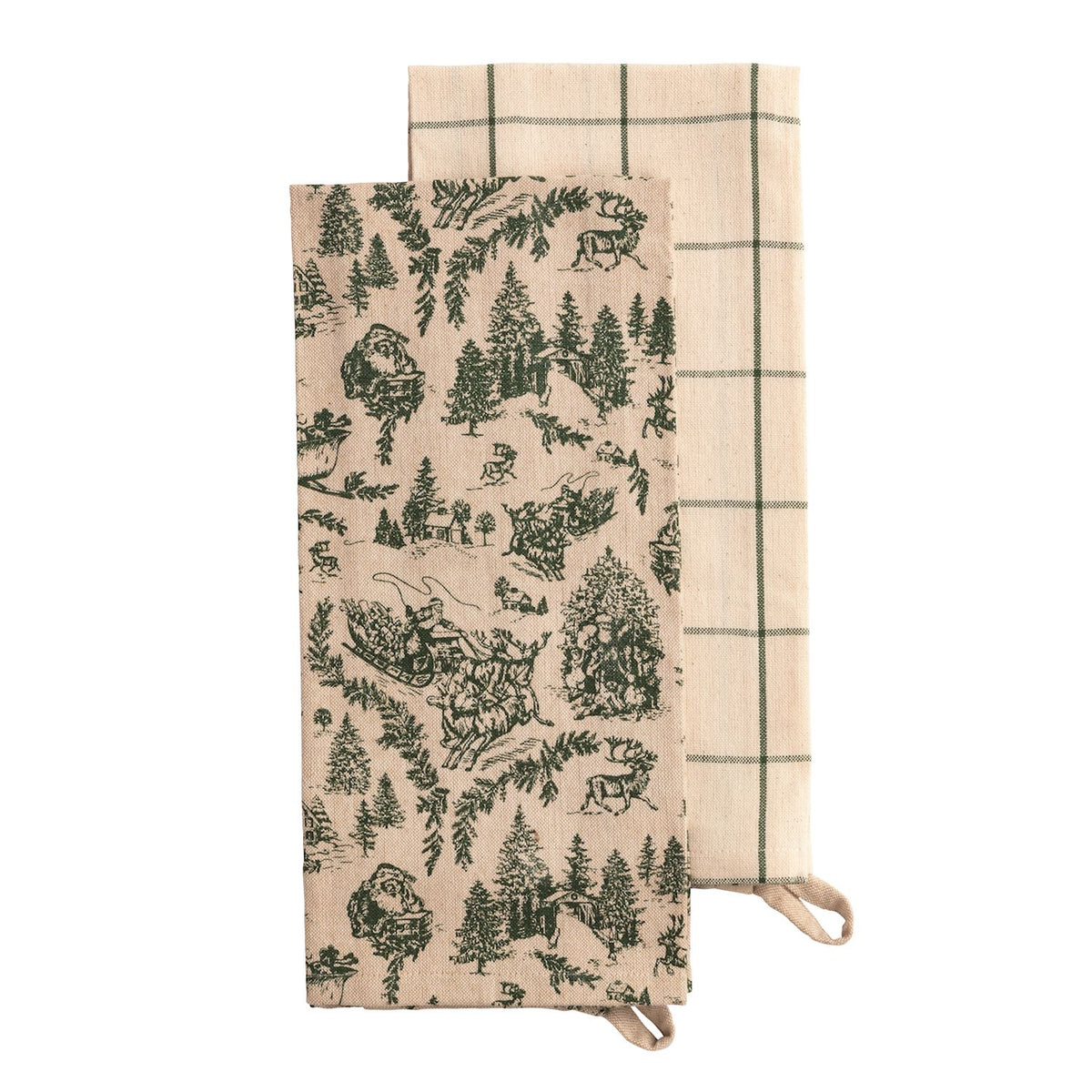 Toile Christmas Towel Set