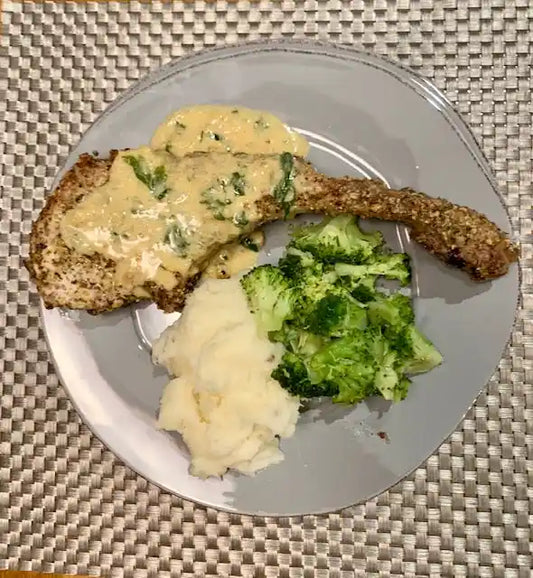 Homemade Shake-and-Bake Pork Chops with Mustard Sauce