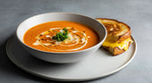 Creamy Tomato Soup with Wild Mushroom & Sage Olive Oil