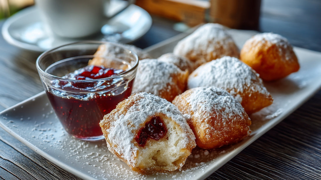 French Beignets with Aged Blackberry-Ginger Balsamic Reduction