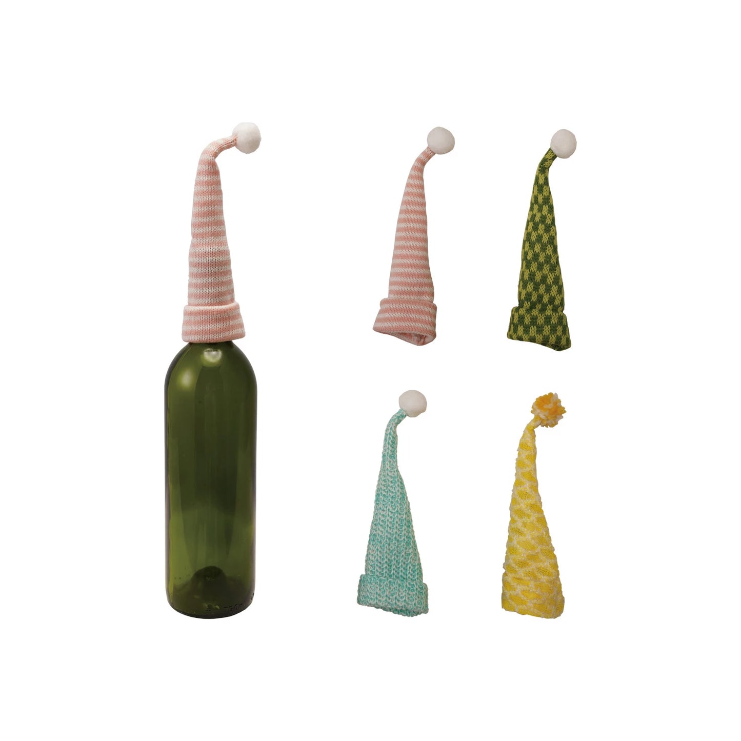 Knit Bottle Topper with Pom Pom