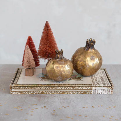 Gold Resin Pomegranate, Set of 2