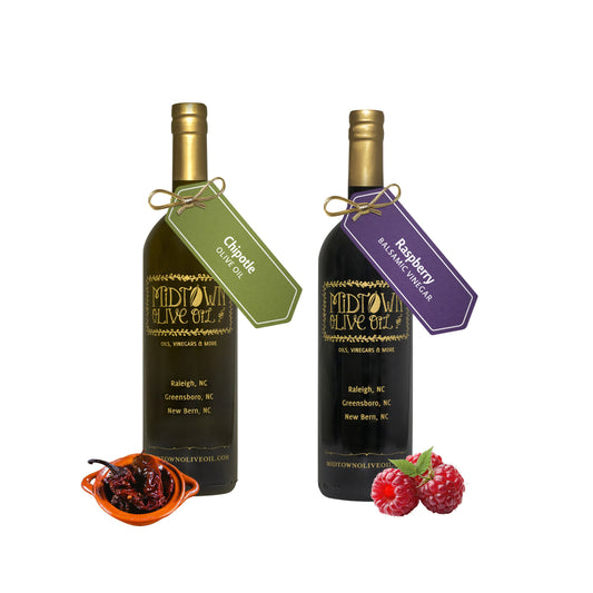 Chipotle Extra Virgin Olive Oil + Raspberry Dark Balsamic Vinegar