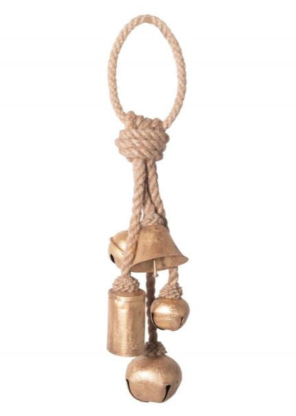 Decorative Metal Bells on Jute Hanger
