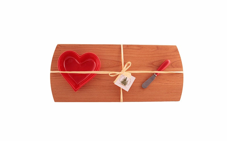 Board with Heart Bowl & Spreader