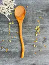 Olive Wood Spoon w/Weave Handle