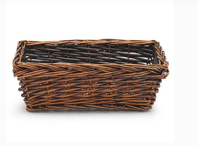 Dark Stain Rectangle Basket