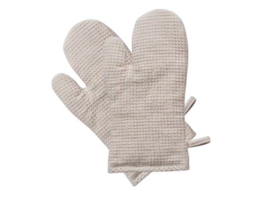 Woven Linen & Cotton Waffle Hot Mitts