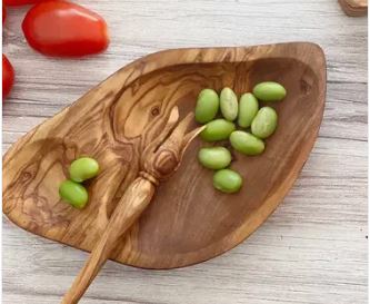 Olive Wood Olive Dish with Stabber